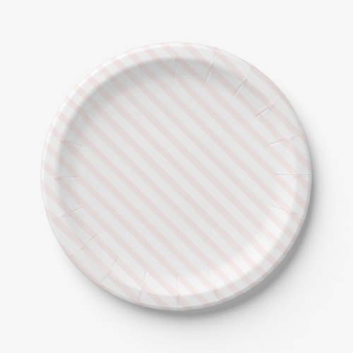 Pastel Pink Striped Party Paper Plate