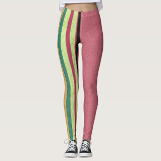 Pastel Pink & Stripes Leggings