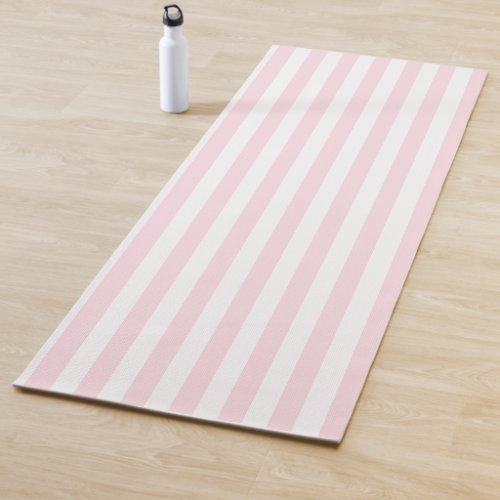 Pastel Pink Stripes Solid Color Summer Vacay  Yoga Mat