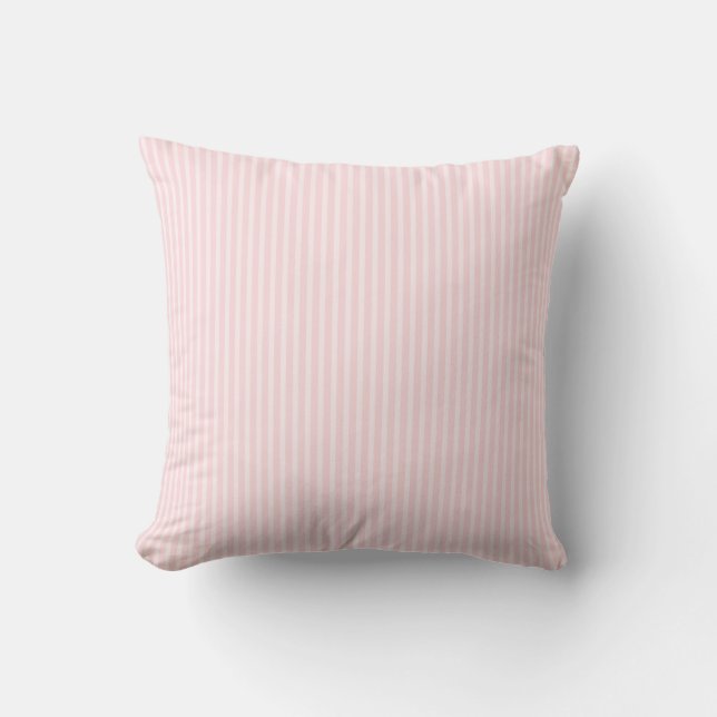 Pastel Pink Stripes. Throw Pillow (Front)