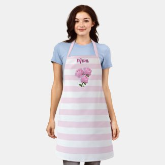  Pastel Pink Stripes with Pink Roses  