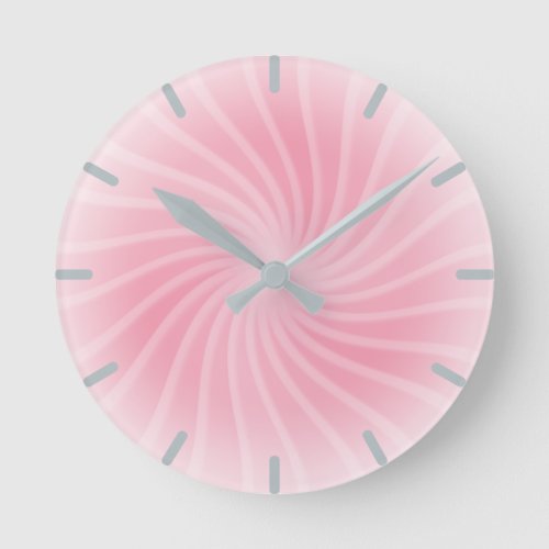 Pastel Pink Swirl Round Clock