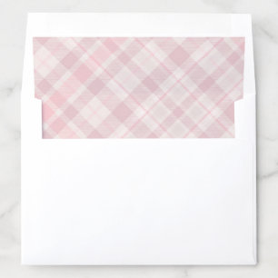 Pastel Pink Tartan Plaid Baby Shower Envelope Liner