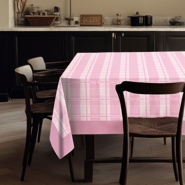 Pastel Pink Tartan Tablecloth for Cozy Gatherings (Pastel Pink Tartan Tablecloth for Cozy Gatherings)