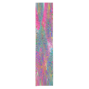 Pastel Pink Teal Abstract Short Table Runner