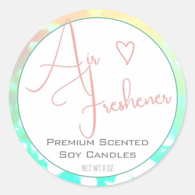 Pastel Pink Teal Modern Calligraphy Script Heart Classic Round Sticker (Front)