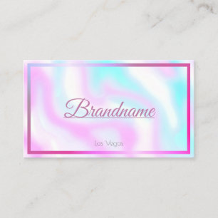 Pastel Pink Teal Watercolor Frame Custom Services Business Card