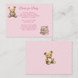 Pastel Pink Teddy Bear - Books for Baby Enclosure Card