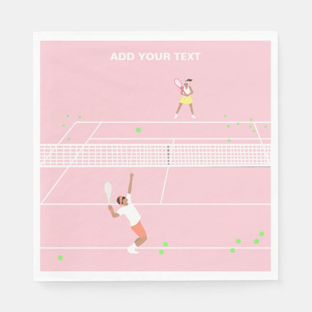 Pastel Pink Tennis Match Napkins (Front)