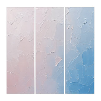 Pastel Pink-to-Blue Ombre Triptych Wall Art