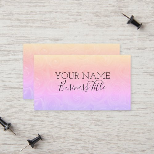 Pastel Pink to Blue Roses Name Business Title ZEA Calling Card