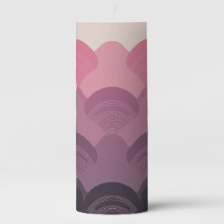 Pastel Pink to Purple Ombre Gradient Pattern Pillar Candle