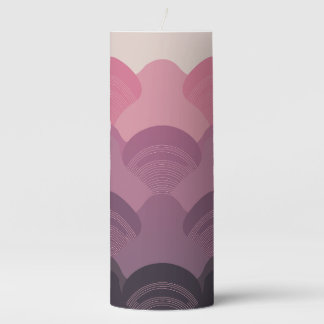 Pastel Pink to Purple Ombre Gradient Pattern Pillar Candle