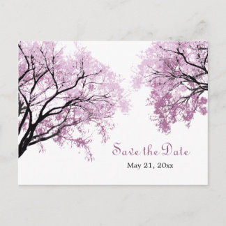 Pastel Pink Trees - Save the Date Postcard