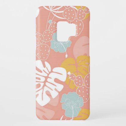 Pastel Pink Tropical Plants Smartphone Case