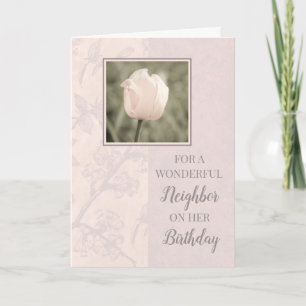 Pastel Pink Tulips Neighbor Birthday Card