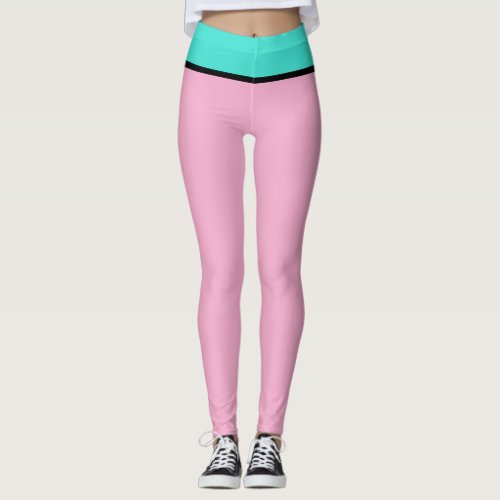 Pastel Pink Turquoise Blue Leggings