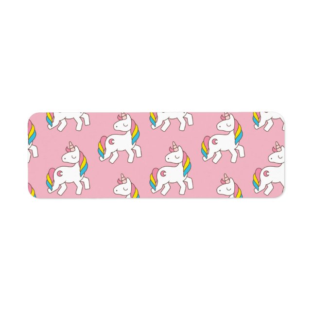 Pastel Pink Unicorn Pattern Label (Front)