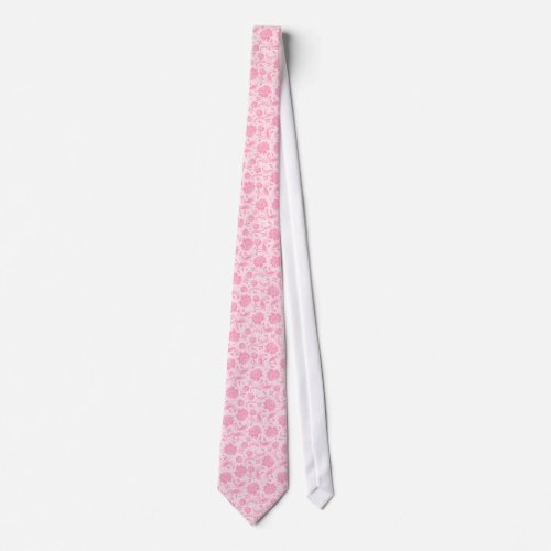Pastel Pink Vintage Floral Damasks 2 Wedding Tie