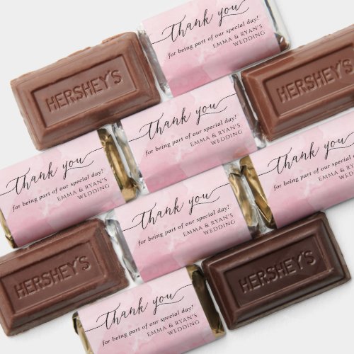 Pastel Pink Watercolor Any Event Thank you Script Hersheys Miniatures