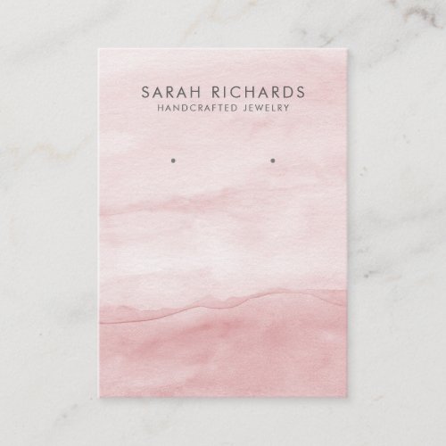 Pastel Pink Watercolor Jewelry Earring Display Business Card