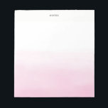 Pastel Pink Watercolor Ombre Chic Personalized Notepad<br><div class="desc">Colorful and trendy notepad featuring blush pink watercolor ombre. This will be a perfect accent for your office. Personalize by adding names,  monogram or other details.</div>