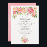 Pastel Pink Watercolor Peonies Bat Mitzvah Invitation<br><div class="desc">Pastel pink and peach watercolor peonies bat mitzvah invitation designed to be quickly and easily customizable to your event specifics.</div>