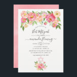 Pastel Pink Watercolor Peonies Bat Mitzvah Invitation<br><div class="desc">Pastel pink and peach watercolor peonies bat mitzvah invitation designed to be quickly and easily customizable to your event specifics.</div>