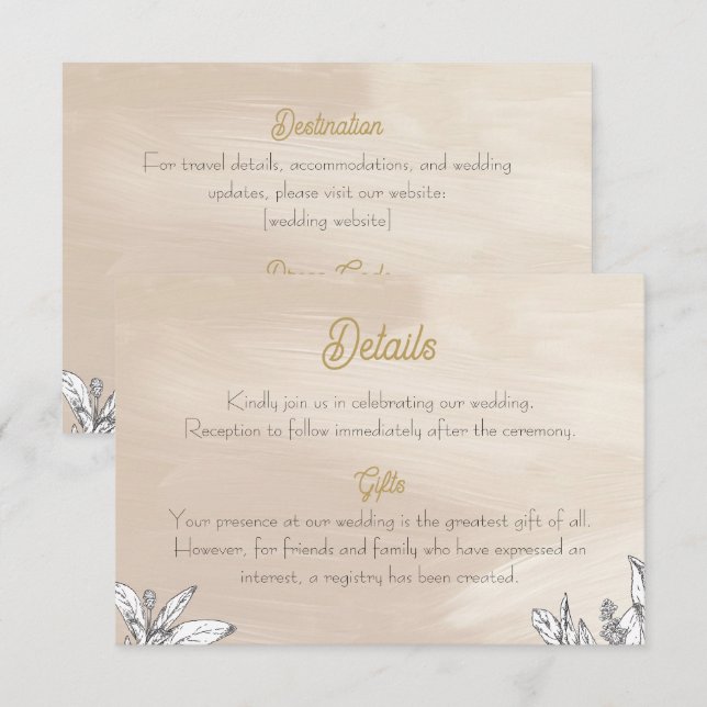 Pastel Pink Wedding Enclosure Card (Front/Back)