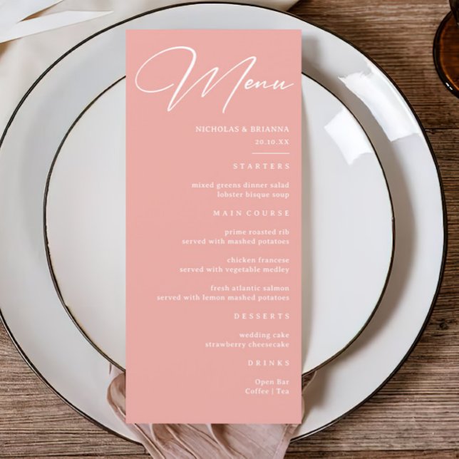 Pastel Pink Wedding  Menu (Creator Uploaded)