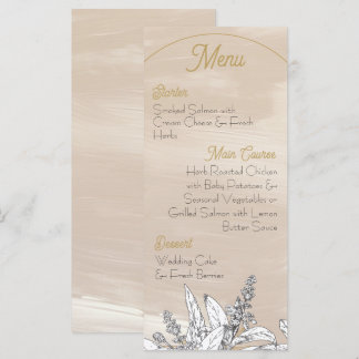 Pastel Pink Wedding Menu