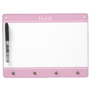 Pastel Pink & White Monogram Message Board