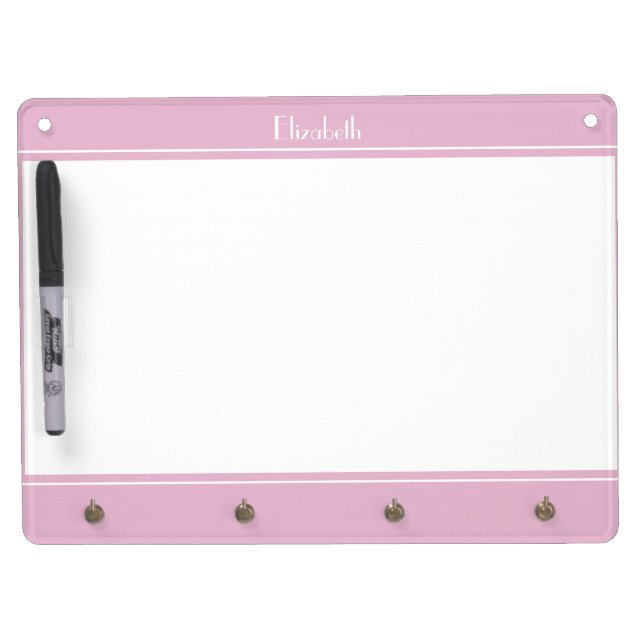 Pastel Pink & White Monogram Message Board (Front)