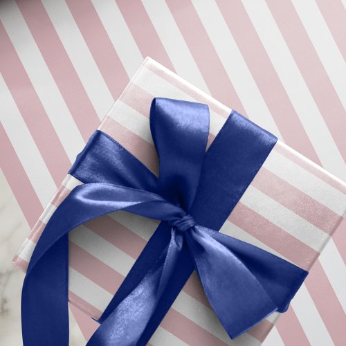 Pastel Pink White Stripes  Wrapping Paper