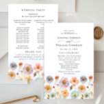 Pastel Pink Wild Flowers Wedding Ceremony Program<br><div class="desc">If you need help or matching items,  please contact me.</div>