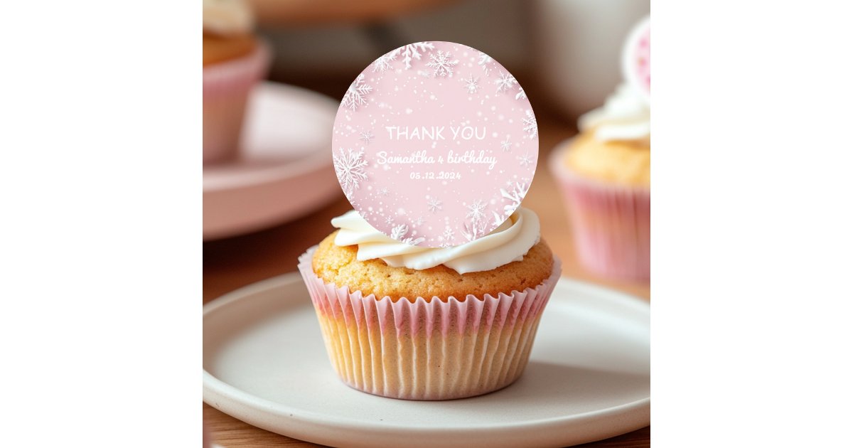 Pastel Pink Winter Wonderland Snowflake Classic Round Sticker | Zazzle