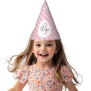 Pastel Pink Winter Wonderland Snowflake  Party Hat