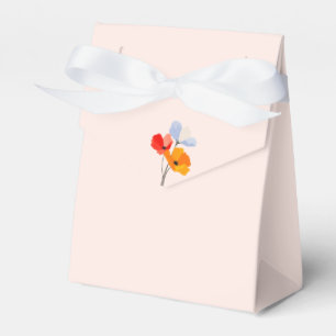 Pastel Pink with Bold Summer Poppies Favor Boxes