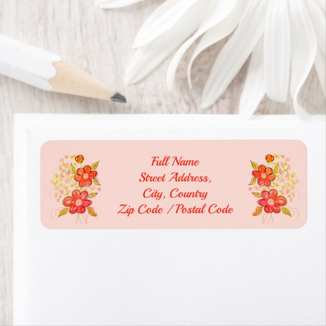 Pastel pink with bright orange typography label (Insitu)