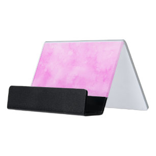 PASTEL PINK WITH BRIGHT PINK DAISY DESK BUSINESS CARD HOLDER