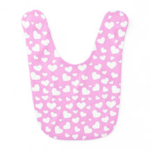 PASTEL PINK WITH WHITE LOVE HEARTS