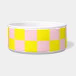 Pastel Pink Yellow Checkered Checkerboard Vintage Bowl<br><div class="desc">Pastel Pink and Yellow Checkered Checkerboard Vintage.</div>