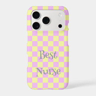 Pastel Pink & Yellow Checkered Pattern iPhone 17 Pro Case