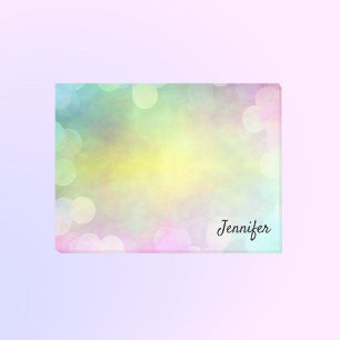 Pastel Pink Yellow DIY Name Personalized Post-it Notes