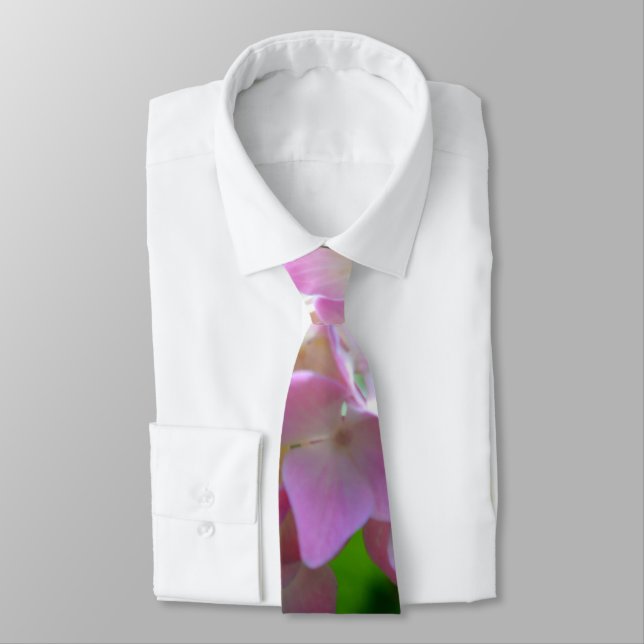 pastel pink yellow purple hydrangeas flowers Bride Neck Tie (Tied)