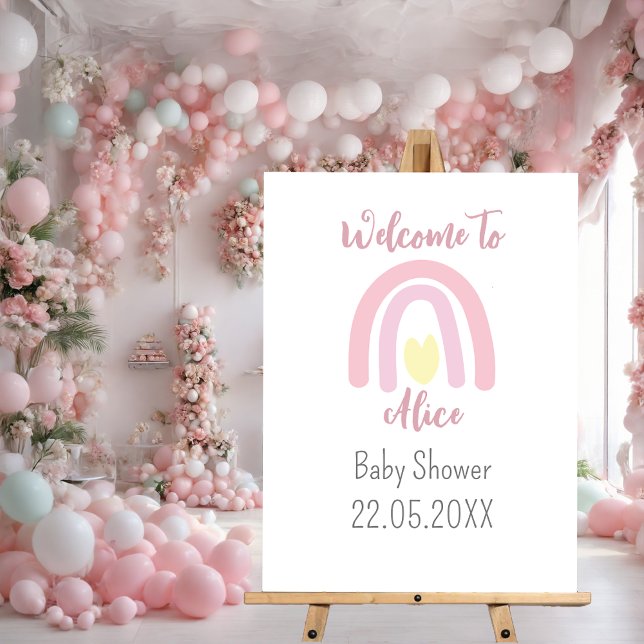 Pastel pink yellow rainbow Baby Shower Foam Board (Creator Uploaded)