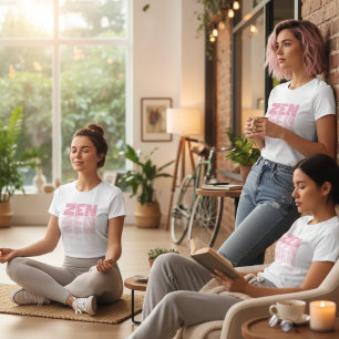 Pastel Pink Zen Gradient Aesthetic Yoga Lover Tri-Blend Shirt
