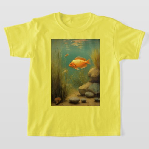 Pastel Pisces Realistic Da Vinci Fish Painting  T_Shirt
