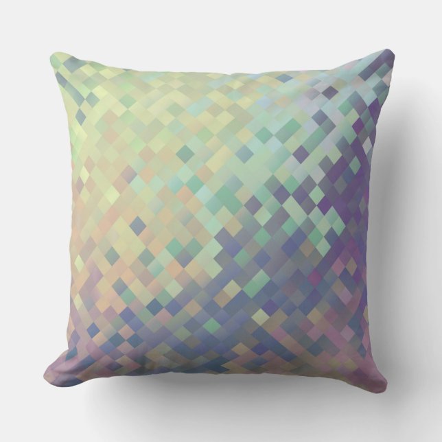 Pastel Pixel Throw Pillow (Front)