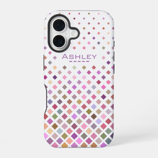 Pastel Pixels Cool Geometric Pattern Personalised Iphone Case (Back)